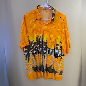 Noveno Mandamiento Vibrant‎ Orange Hawaiian Shirt